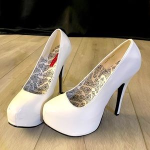 Whites platform Patton leather Bordello heels